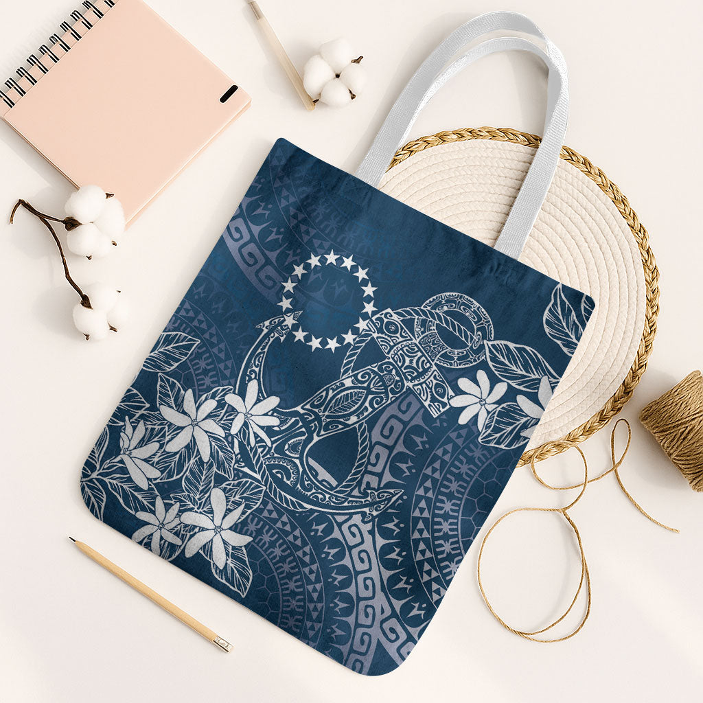 Navy Kuki Airani Tapakau Tote Bag Tribal Anchor Mix Tiare