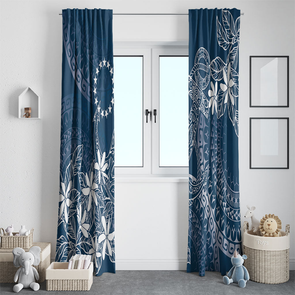 Navy Kuki Airani Tapakau Window Curtain Tribal Anchor Mix Tiare