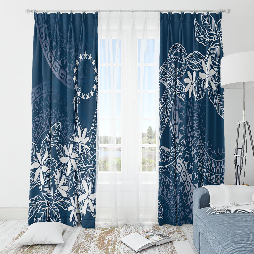 Navy Kuki Airani Tapakau Window Curtain Tribal Anchor Mix Tiare