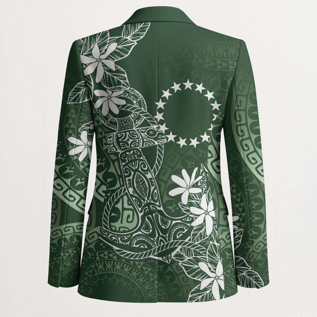 Sage Green Kuki Airani Tapakau Blazer Tribal Anchor Mix Tiare