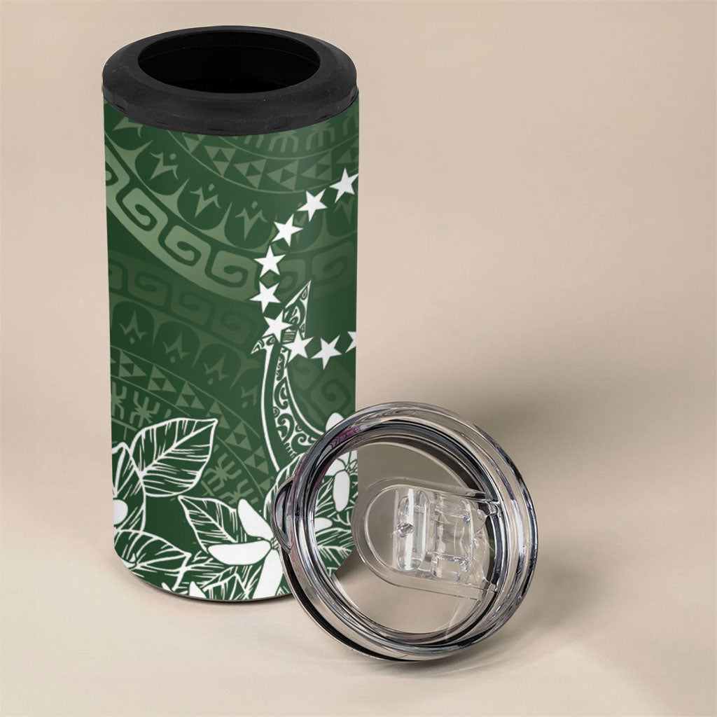 Sage Green Kuki Airani Tapakau 4 in 1 Can Cooler Tumbler Tribal Anchor Mix Tiare