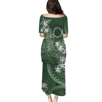 Sage Green Kuki Airani Tapakau Family Matching Puletasi and Hawaiian Shirt Tribal Anchor Mix Tiare