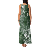 Sage Green Kuki Airani Tapakau Family Matching Tank Maxi Dress and Hawaiian Shirt Tribal Anchor Mix Tiare