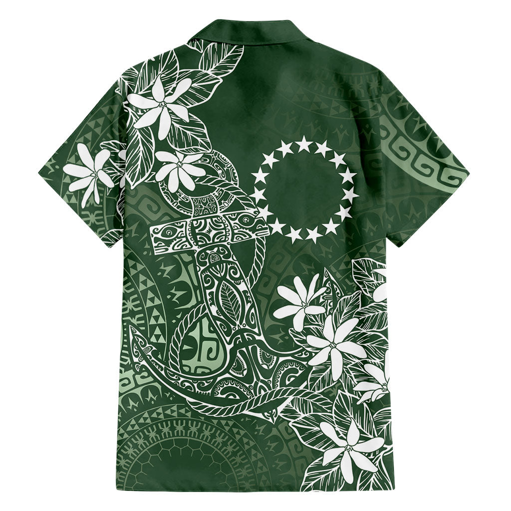 Sage Green Kuki Airani Tapakau Hawaiian Shirt Tribal Anchor Mix Tiare