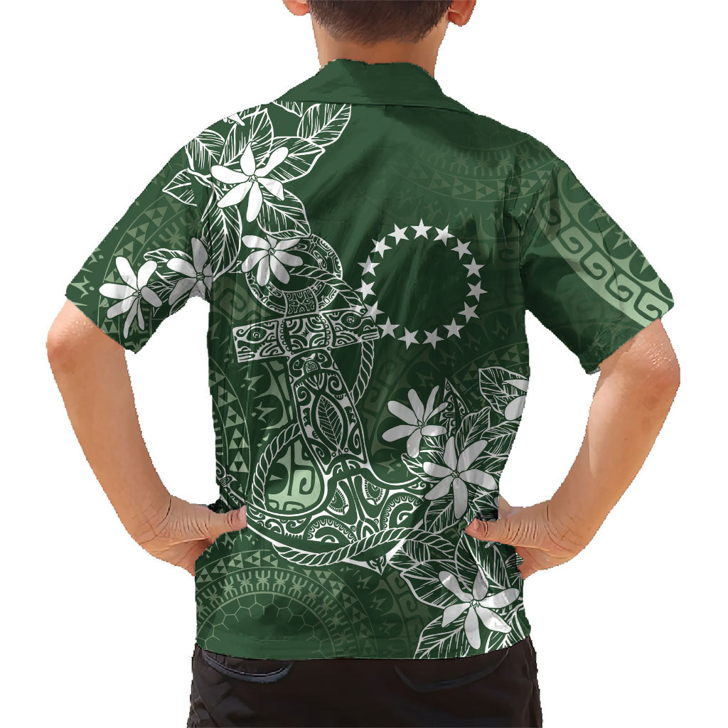 Sage Green Kuki Airani Tapakau Hawaiian Shirt Tribal Anchor Mix Tiare