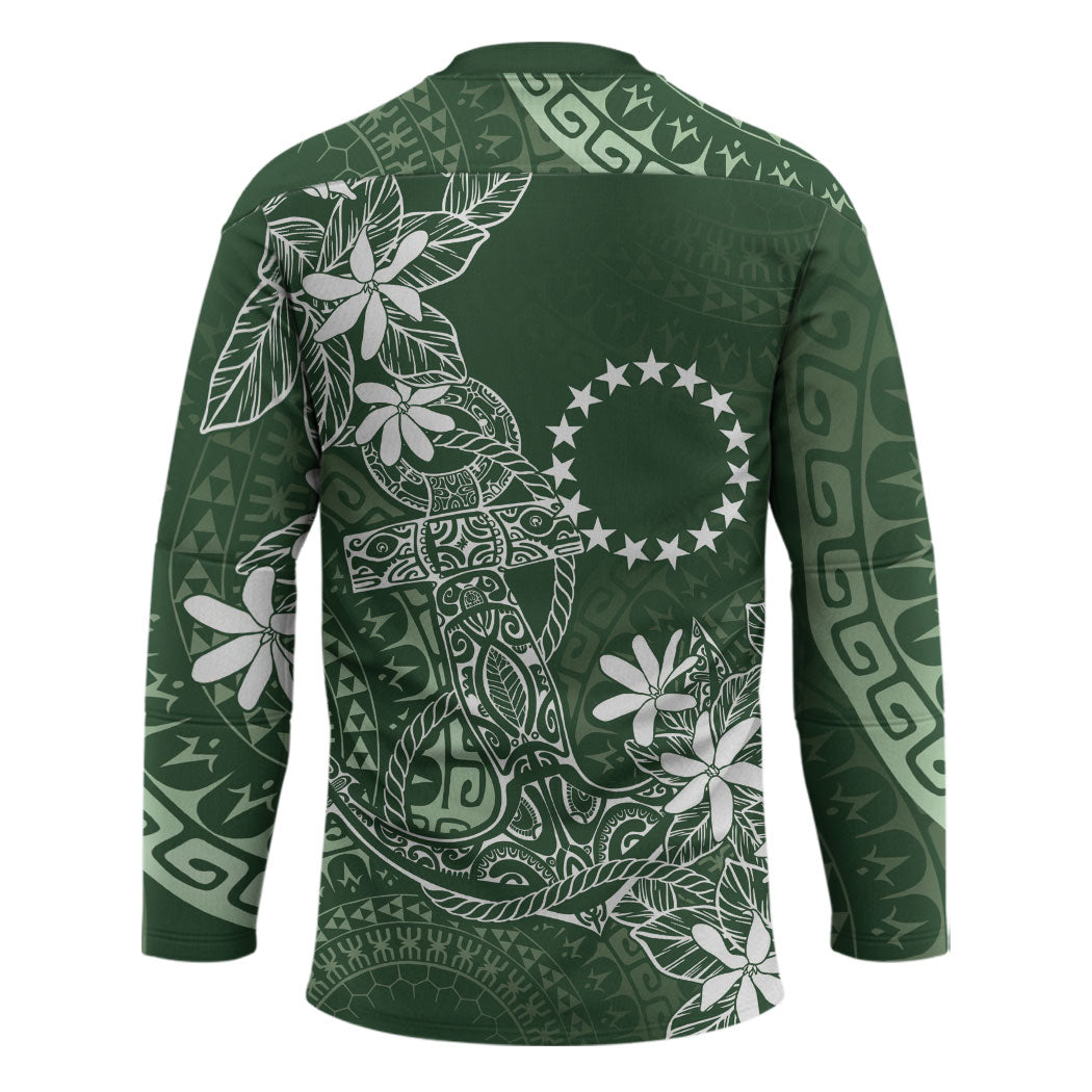 Sage Green Kuki Airani Tapakau Hockey Jersey Tribal Anchor Mix Tiare