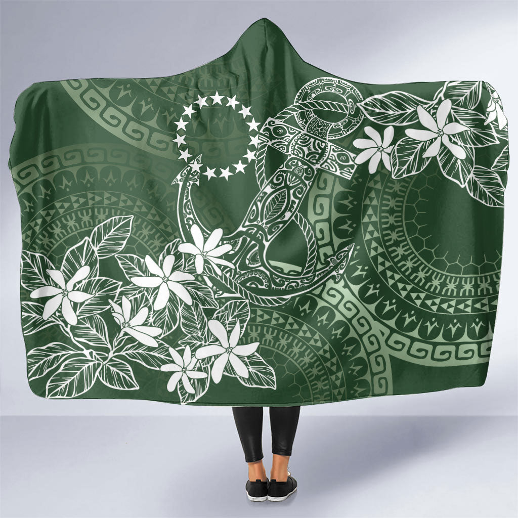Sage Green Kuki Airani Tapakau Hooded Blanket Tribal Anchor Mix Tiare LT7 One Size Sage Green - Polynesian Pride