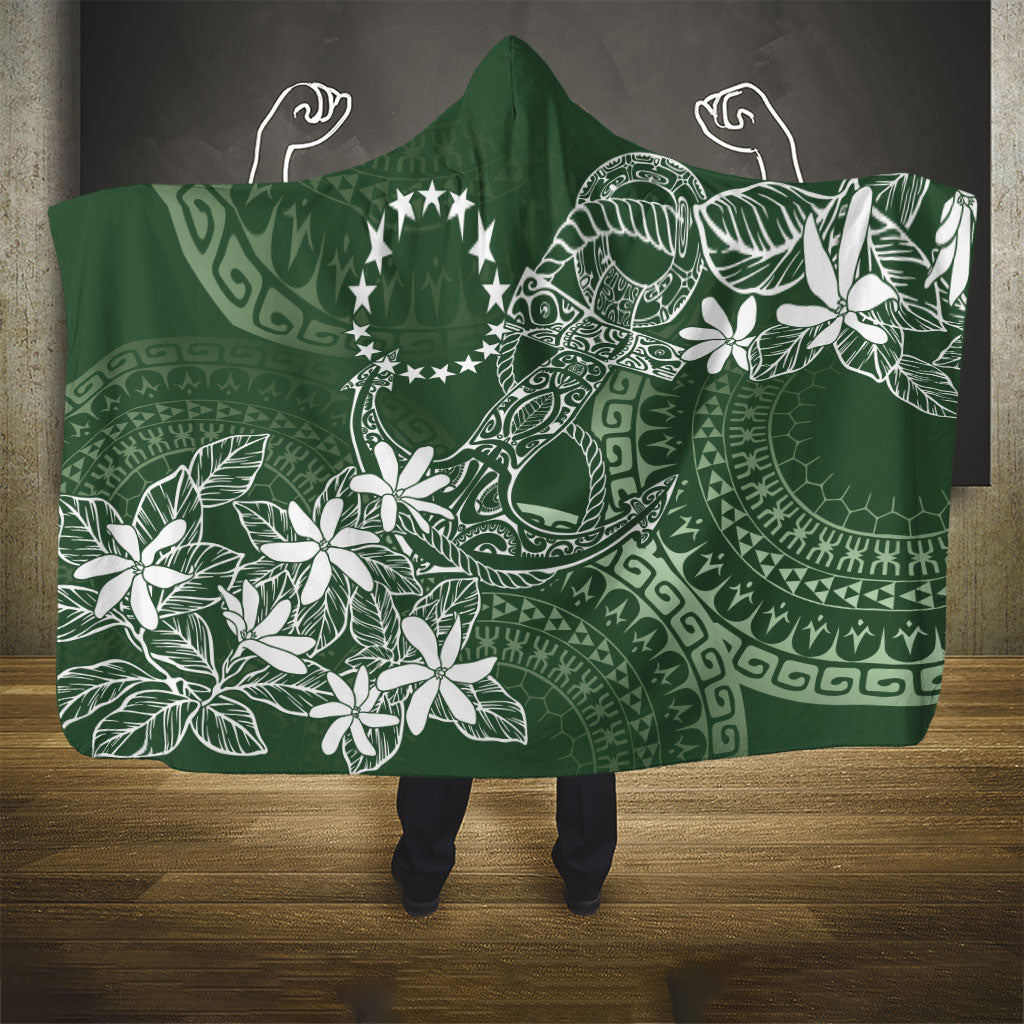 Sage Green Kuki Airani Tapakau Hooded Blanket Tribal Anchor Mix Tiare LT7 - Polynesian Pride