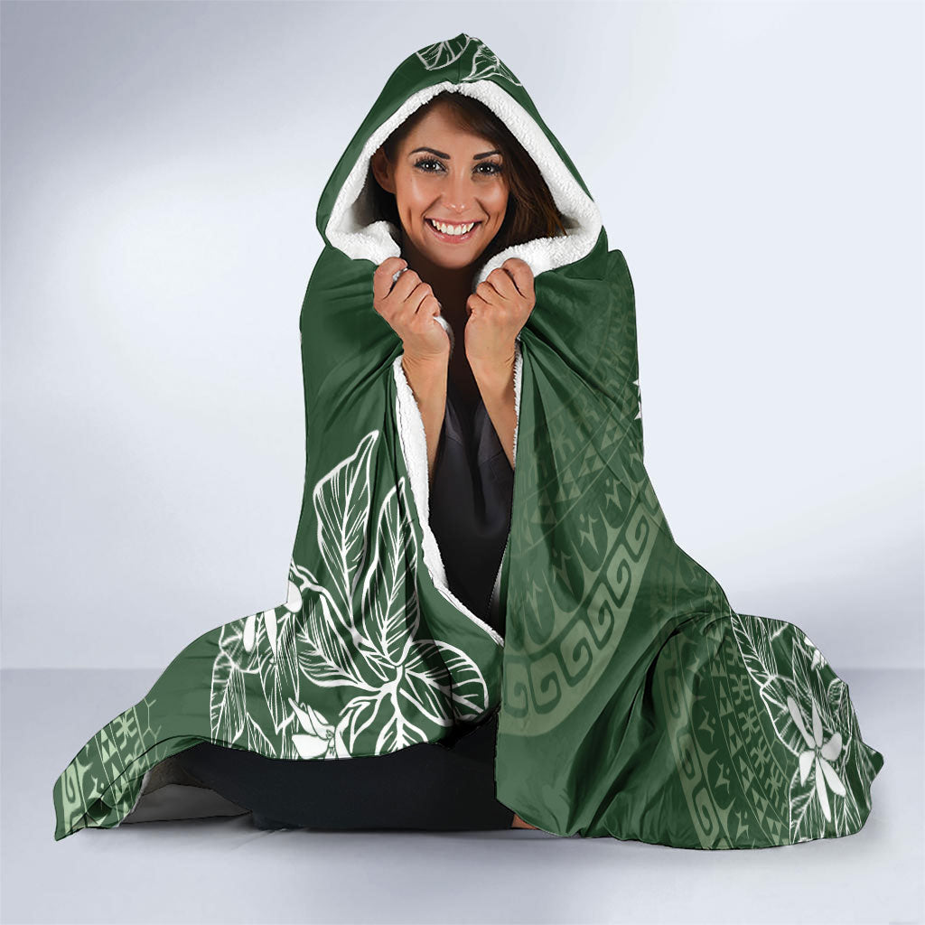 Sage Green Kuki Airani Tapakau Hooded Blanket Tribal Anchor Mix Tiare LT7 - Polynesian Pride