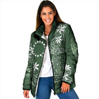 Sage Green Kuki Airani Tapakau Padded Jacket Tribal Anchor Mix Tiare