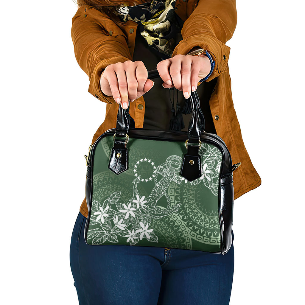 Sage Green Kuki Airani Tapakau Shoulder Handbag Tribal Anchor Mix Tiare