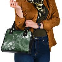 Sage Green Kuki Airani Tapakau Shoulder Handbag Tribal Anchor Mix Tiare