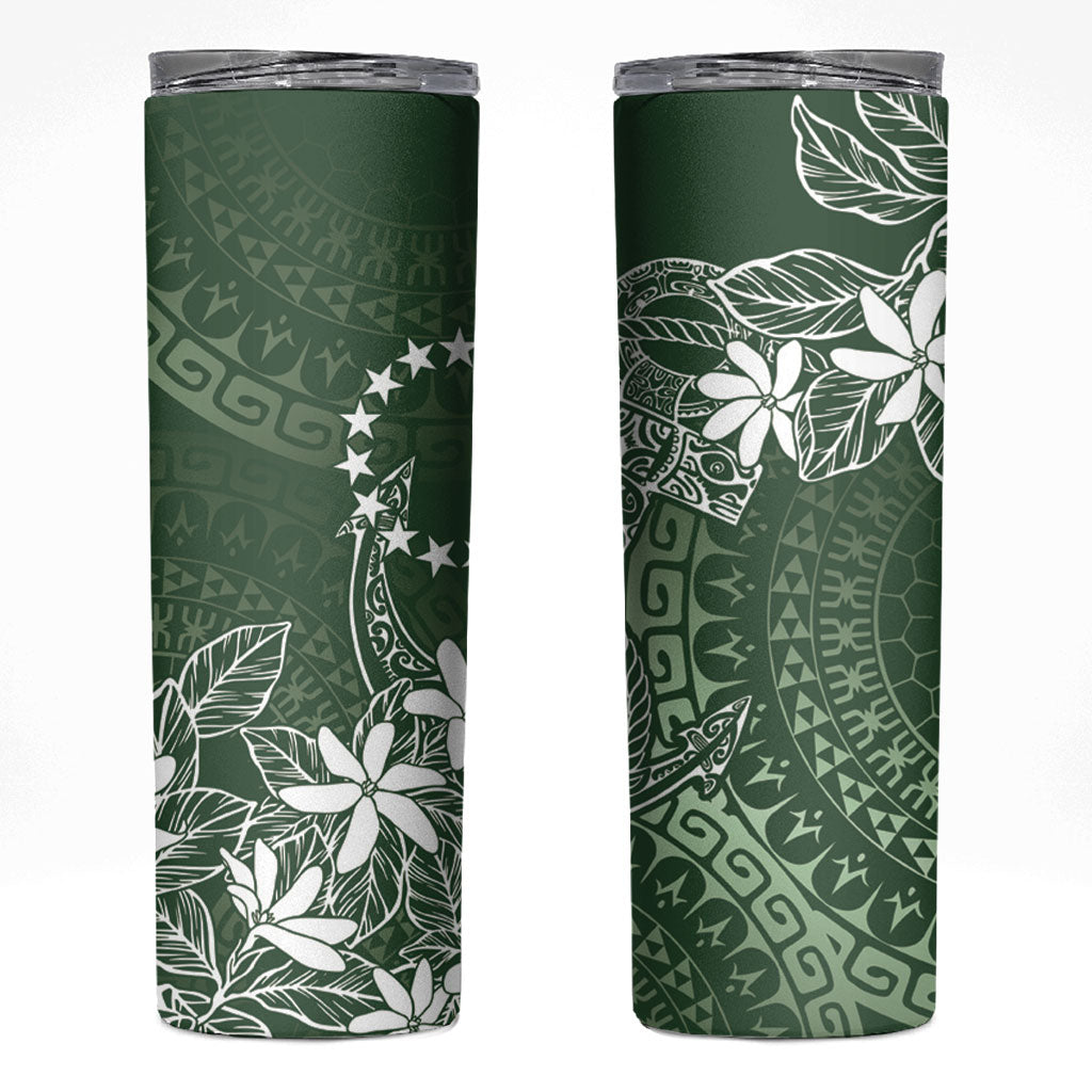 Sage Green Kuki Airani Tapakau Skinny Tumbler Tribal Anchor Mix Tiare LT7 Sage Green - Polynesian Pride