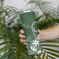 Sage Green Kuki Airani Tapakau Skinny Tumbler Tribal Anchor Mix Tiare LT7 - Polynesian Pride