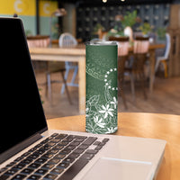 Sage Green Kuki Airani Tapakau Skinny Tumbler Tribal Anchor Mix Tiare LT7 - Polynesian Pride