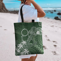 Sage Green Kuki Airani Tapakau Tote Bag Tribal Anchor Mix Tiare