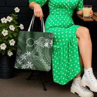 Sage Green Kuki Airani Tapakau Tote Bag Tribal Anchor Mix Tiare