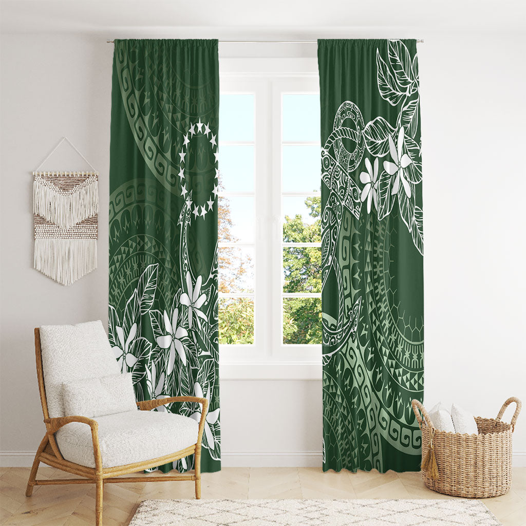 Sage Green Kuki Airani Tapakau Window Curtain Tribal Anchor Mix Tiare