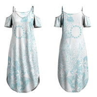 Turquoise Kuki Airani Tapakau Couples Matching Summer Maxi Dress and Hawaiian Shirt Tribal Anchor Mix Tiare LT7 - Polynesian Pride