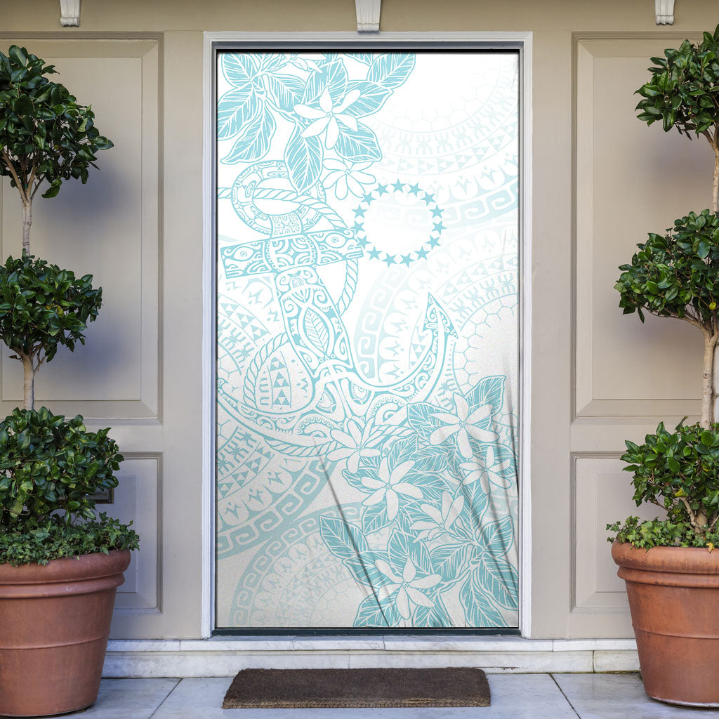 Turquoise Kuki Airani Tapakau Door Cover Tribal Anchor Mix Tiare LT7 Turquoise - Polynesian Pride