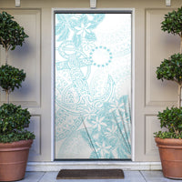 Turquoise Kuki Airani Tapakau Door Cover Tribal Anchor Mix Tiare LT7 Turquoise - Polynesian Pride