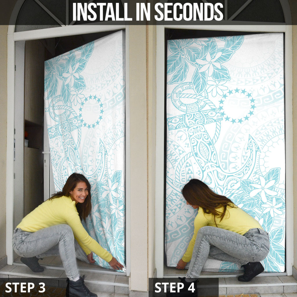 Turquoise Kuki Airani Tapakau Door Cover Tribal Anchor Mix Tiare LT7 - Polynesian Pride