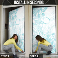 Turquoise Kuki Airani Tapakau Door Cover Tribal Anchor Mix Tiare LT7 - Polynesian Pride