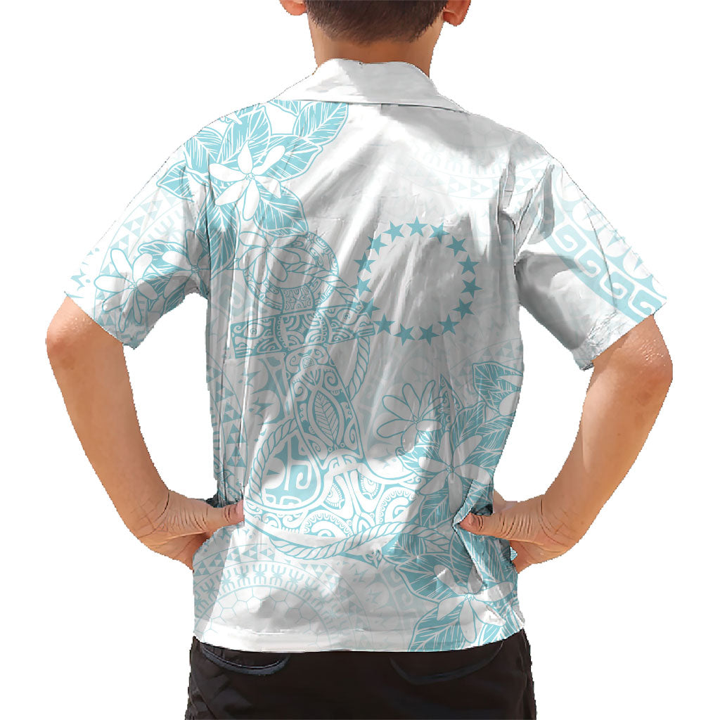 Turquoise Kuki Airani Tapakau Family Matching Long Sleeve Bodycon Dress and Hawaiian Shirt Tribal Anchor Mix Tiare