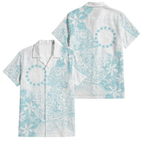 Turquoise Kuki Airani Tapakau Family Matching Off Shoulder Short Dress and Hawaiian Shirt Tribal Anchor Mix Tiare LT7 Dad's Shirt - Short Sleeve Turquoise - Polynesian Pride