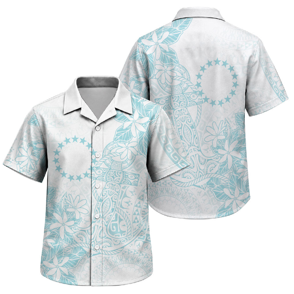 Turquoise Kuki Airani Tapakau Family Matching Off Shoulder Short Dress and Hawaiian Shirt Tribal Anchor Mix Tiare LT7 Son's Shirt Turquoise - Polynesian Pride
