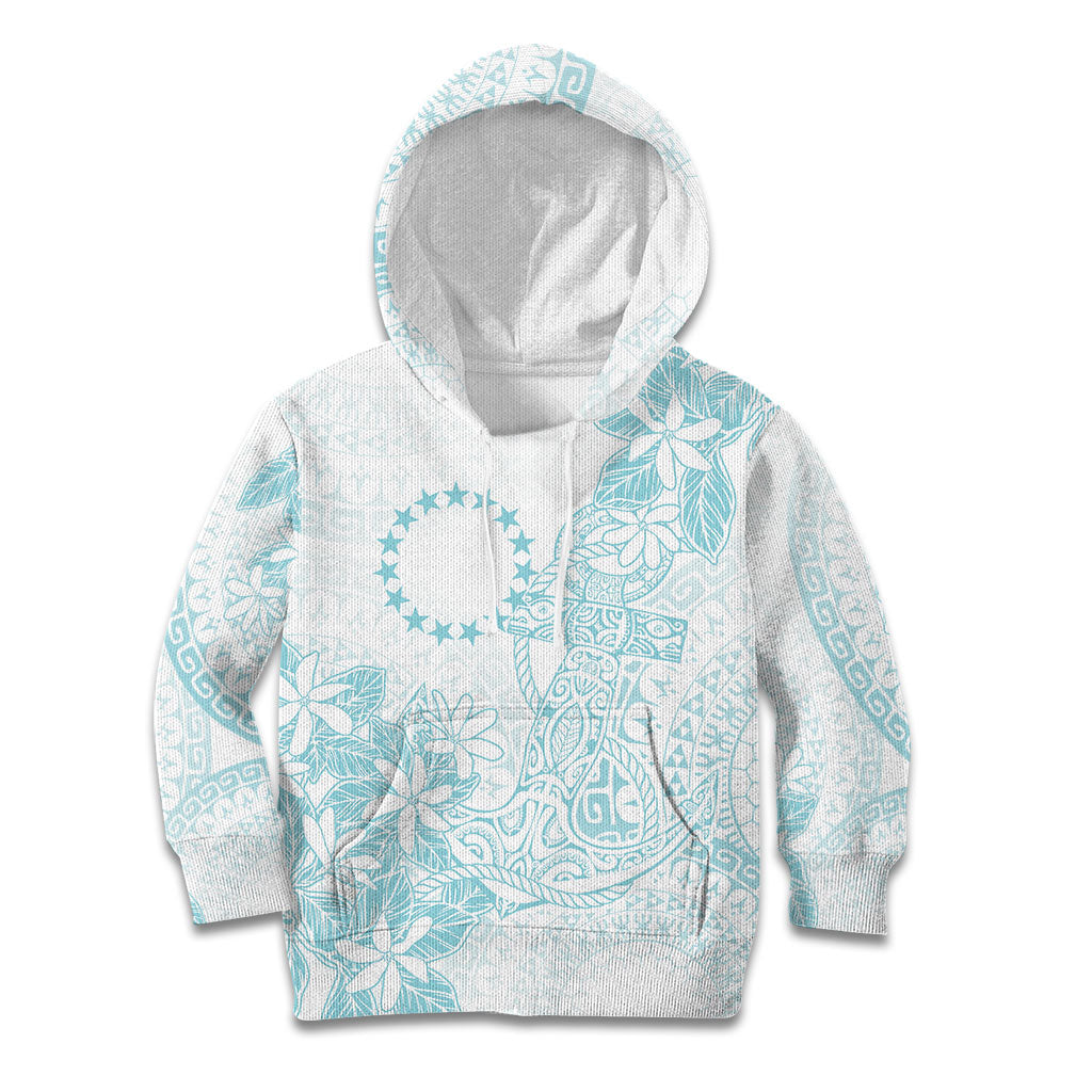 Turquoise Kuki Airani Tapakau Kid Hoodie Tribal Anchor Mix Tiare