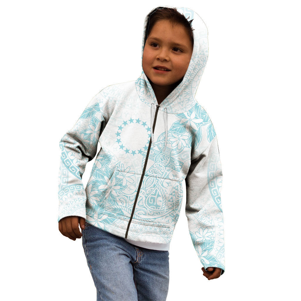 Turquoise Kuki Airani Tapakau Kid Hoodie Tribal Anchor Mix Tiare