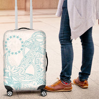 Turquoise Kuki Airani Tapakau Luggage Cover Tribal Anchor Mix Tiare LT7 Turquoise - Polynesian Pride