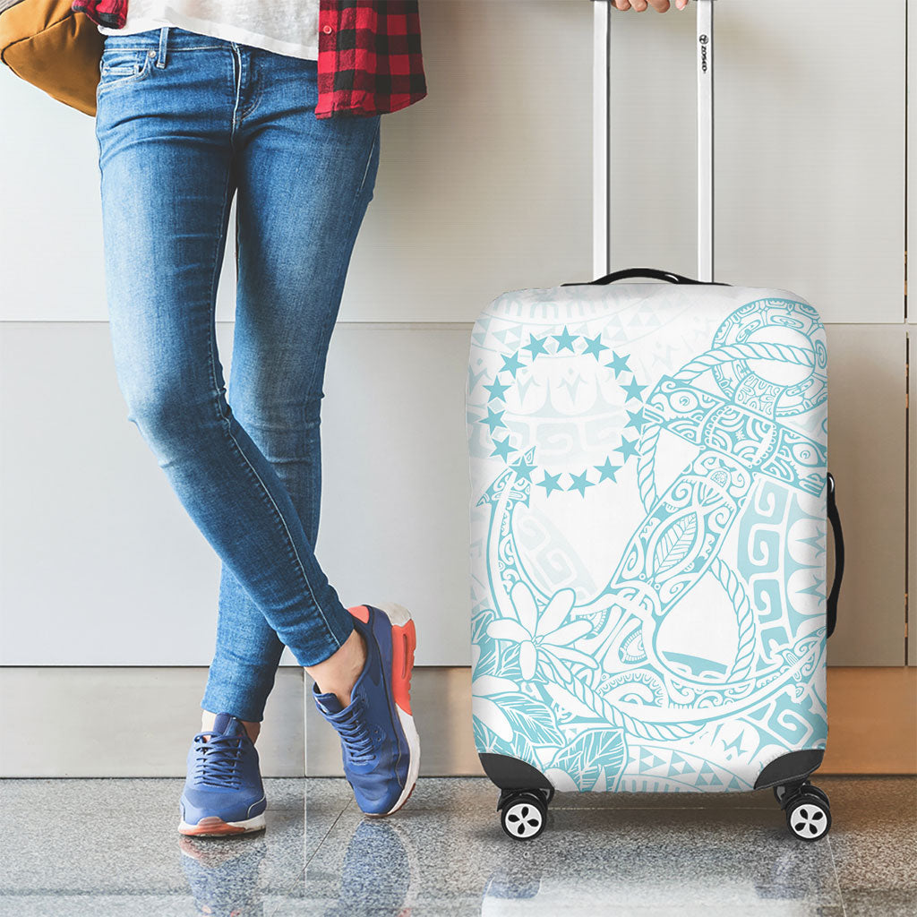 Turquoise Kuki Airani Tapakau Luggage Cover Tribal Anchor Mix Tiare LT7 - Polynesian Pride