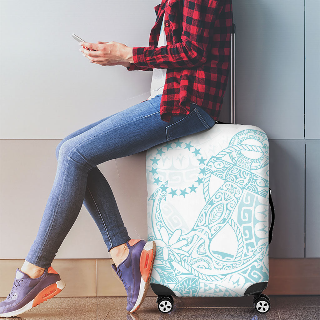 Turquoise Kuki Airani Tapakau Luggage Cover Tribal Anchor Mix Tiare LT7 - Polynesian Pride