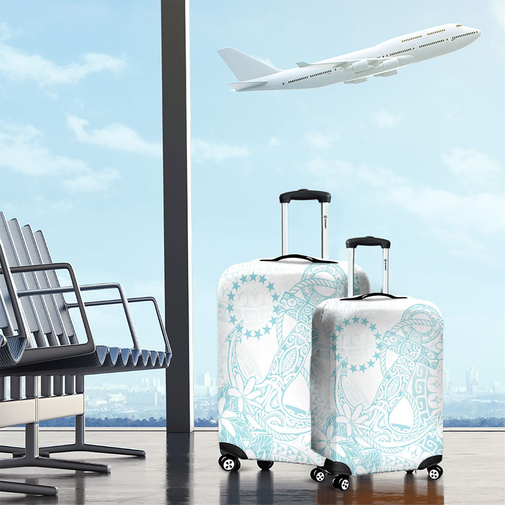Turquoise Kuki Airani Tapakau Luggage Cover Tribal Anchor Mix Tiare LT7 - Polynesian Pride
