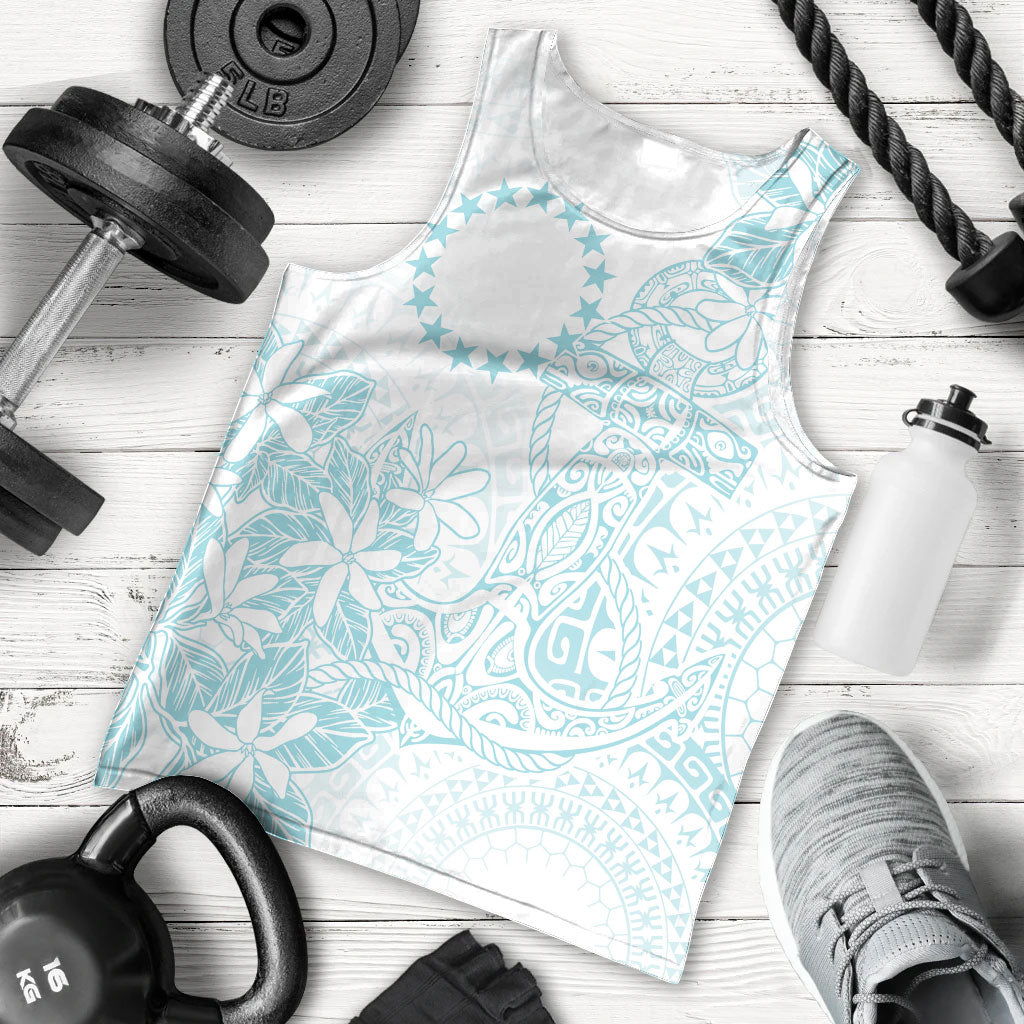 Turquoise Kuki Airani Tapakau Men Tank Top Tribal Anchor Mix Tiare