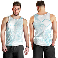 Turquoise Kuki Airani Tapakau Men Tank Top Tribal Anchor Mix Tiare