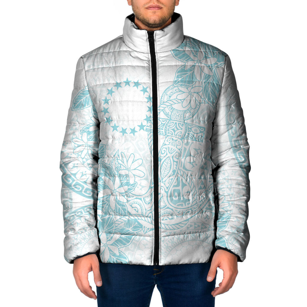 Turquoise Kuki Airani Tapakau Padded Jacket Tribal Anchor Mix Tiare LT7 Men Turquoise - Polynesian Pride