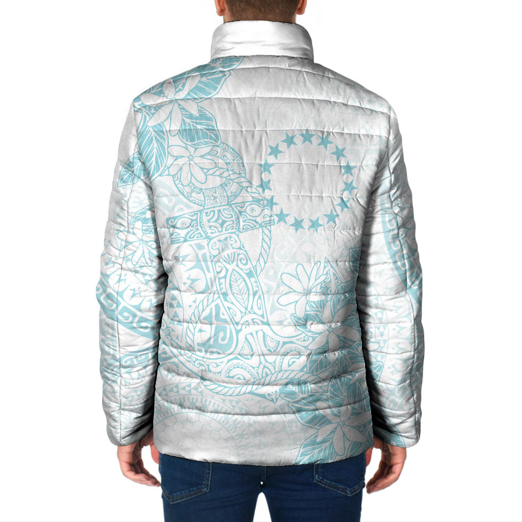 Turquoise Kuki Airani Tapakau Padded Jacket Tribal Anchor Mix Tiare LT7 - Polynesian Pride