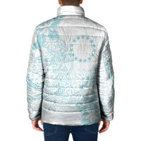 Turquoise Kuki Airani Tapakau Padded Jacket Tribal Anchor Mix Tiare LT7 - Polynesian Pride