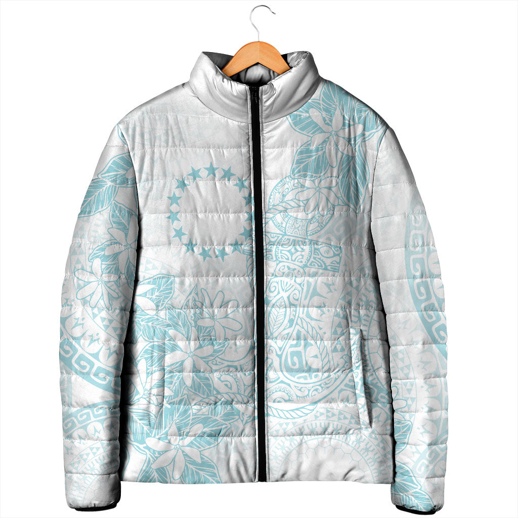 Turquoise Kuki Airani Tapakau Padded Jacket Tribal Anchor Mix Tiare LT7 - Polynesian Pride