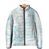 Turquoise Kuki Airani Tapakau Padded Jacket Tribal Anchor Mix Tiare LT7 - Polynesian Pride
