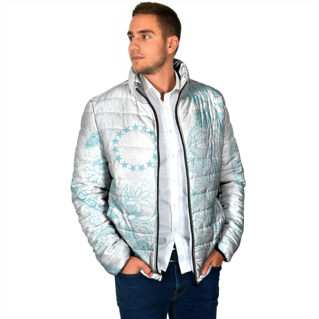 Turquoise Kuki Airani Tapakau Padded Jacket Tribal Anchor Mix Tiare LT7 - Polynesian Pride