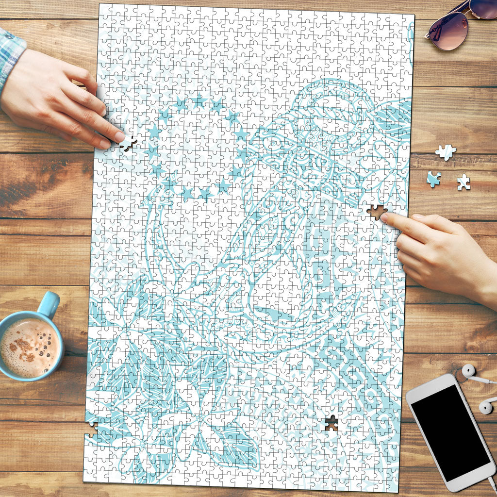 Turquoise Kuki Airani Tapakau Puzzle Tribal Anchor Mix Tiare LT7 Turquoise - Polynesian Pride