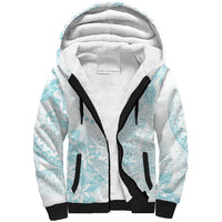 Turquoise Kuki Airani Tapakau Sherpa Hoodie Tribal Anchor Mix Tiare