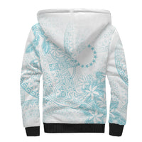 Turquoise Kuki Airani Tapakau Sherpa Hoodie Tribal Anchor Mix Tiare