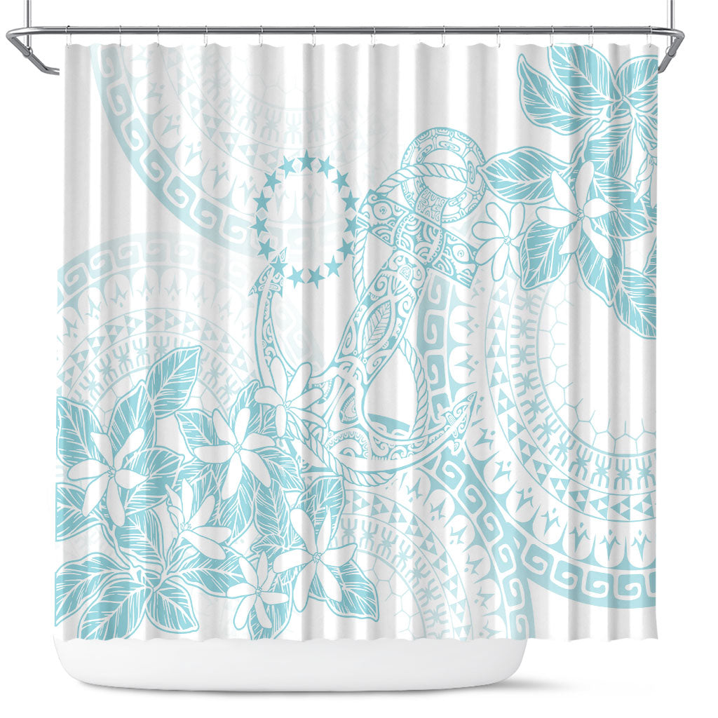 Turquoise Kuki Airani Tapakau Shower Curtain Tribal Anchor Mix Tiare