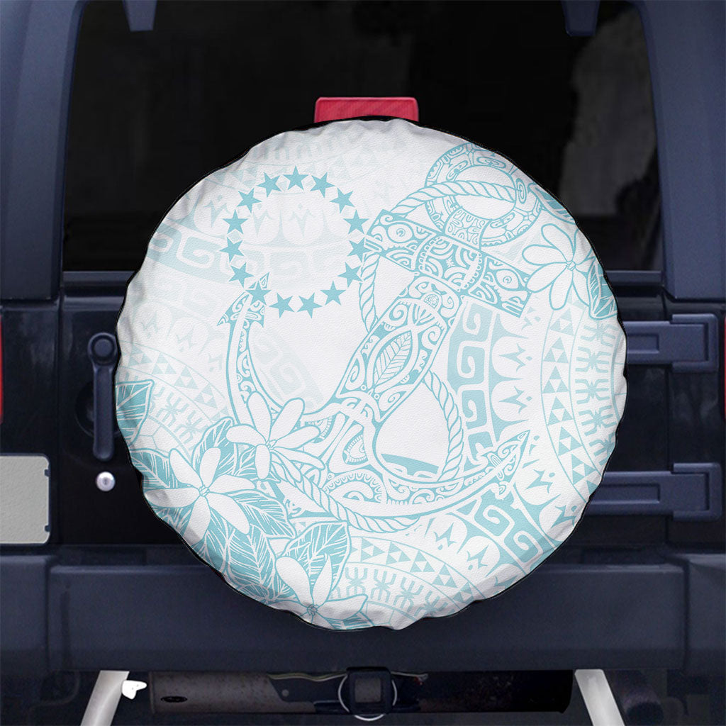 Turquoise Kuki Airani Tapakau Spare Tire Cover Tribal Anchor Mix Tiare