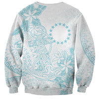 Turquoise Kuki Airani Tapakau Sweatshirt Tribal Anchor Mix Tiare